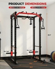 Power Rack Cage 2000 LBS Home Gym J Hooks Pulley System Squat Stand Bench Press picture