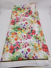 NEW Ambesonne Garden Art Fabric Water Color Peonies and Wildflowers About 11Yds picture