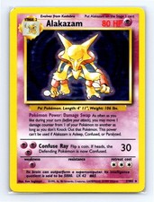 Alakazam 1/102 Holo Rare Base Set Unlimited Pokemon Lightly Played picture