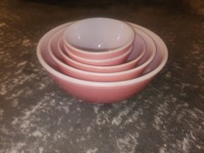 Vintage PYREX Pink mixing bowls #401 #402 #403 #404  picture