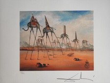 Salvador Dali Hand Signed Lithograph - Elephants Giraffe picture