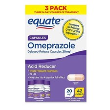 Equate Omeprazole Delayed-Release Acid Reducer Capsules, 20 mg, 42 Count picture