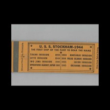 Full Length Matchbook Cover US Navy Ship USS Stockham picture
