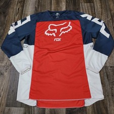 Fox Racing 180 Motocross Jersey White/Red/Blue Patriotic Mens Size Large picture