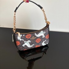 NWT CY694 Shoulder Bag Signature Canvas With Pumpkin Halloween Holidays picture