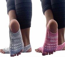 2 Pairs Women’s Yoga Low Cut Grippy Socks w/  Grips Anti Slip Grip Bottom - NEW picture