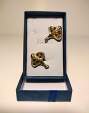 Rare Vintage Psychedelic Era Stingray Sterling Silver Enamel Cufflinks 925 picture