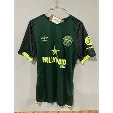 Umbro Brentford FC Third Kit Replica Jersey Black/Green Sz S picture