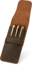 The Antiq Three Pen Case, Leather Genuine Leather Pen and Pencil Case with Tuck picture