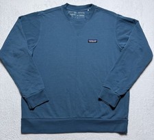 Patagonia Regenerative Crewneck Sweatshirt Unisex Medium Blue Organic Cotton picture
