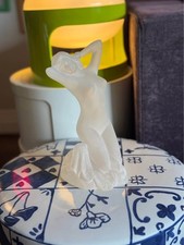 Vintage Monique Sculpture Frosted Lucite Woman kneeling down picture