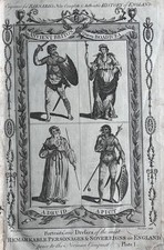1785 Ancient Briton Boadicea Druid Pict Ancient Britain Original Antique Print picture