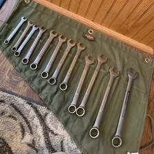 Vtg Craftsman 12 Pc Metric Combination Wrench Set 12-Pt Forged USA VΛ with roll picture
