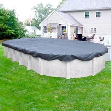 Classic 18 Ft. X 33 Ft. Oval Azure Blue Winter Pool Cover picture