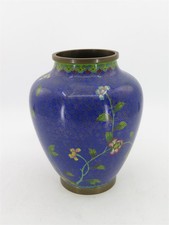 Beautiful Enameled Blue Cloisonné Vase Made in China for Export 6.25