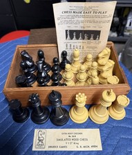 Vintage Drueke No. 36-H Chess Set - Extra Heavy Weighted 3.5