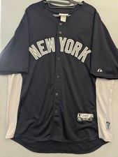 Vtg 2012 New York Yankees Jersey Black Silver XXL Majestic MLB Authentic picture