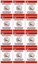WARNING do not tip labels-Qty 12-SODA machine required safety decals picture
