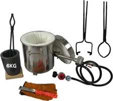6KG Gas Melting Furnace Propane Forge Copper Gold Silver Casting Tool with Tongs picture