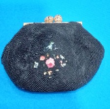 Vintage Beaded & Embroidered Coin Purse Made In France picture