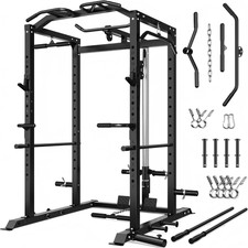 C1 V4 Power Cage 2000LB Squat Rack with LAT Pulldown Home Gym picture