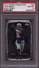 2014 Topps Chrome Mini 62 Tom Brady Blue Jersey PSA 10 Gem Mint Pop 4 picture