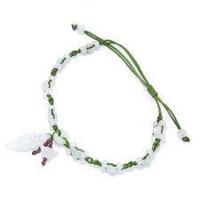 Handcrafted Jade Flower Hand-Knit Bracelet picture