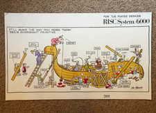 Vintage 1990 IBM RISC System/6000 Poster Dik Browne Hagar the Horrible 22x36 picture