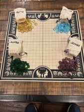  Vintage 1981 Red Tube PENTE Game 4 Colors of Stones w/ Pente Bags picture