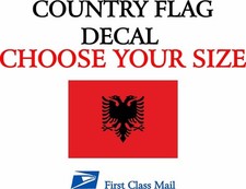 ALBANIA COUNTRY FLAG, STICKER, DECAL, 5YR VINYL, STATE FLAG picture