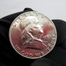 1951 Franklin Half Dollar Impaired Proof PR PF Details 90% Silver picture