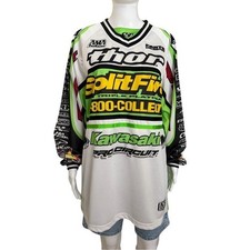 Vintage Thor Splitfire Kawasaki Pro Circuit 1-800-Collect Motocross Jersey Large picture