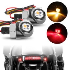 2X Motorcycle LED Blinker Turn Signal Light Mini Brake Red Amber Indicator Black picture