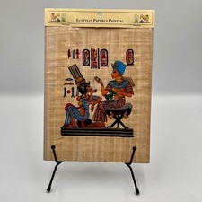 Vintage 2005 Egyptian Papyrus Painting 7x9 Hand Painted By Artist In Cairo Egypt picture