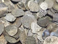 Hammered Medieval Hungarian Silver Coins Small Chips, Great Detail picture
