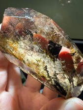 223g Natural Color Phantom Quartz Carved Freeform Crystal Reiki Decor picture