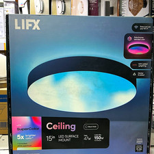 LIFX SuperColor 15in Smart LED Wi-Fi/App Ceiling Light Black 2500lm picture