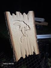 Hand Carved 3D Squirrel In A Tree Art Sculpture  picture