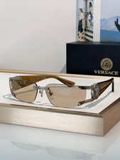 Versace VE2291 Rimless Sunglasses Silver Metal Frame Brown Lens picture