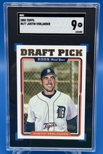2005 Topps #677 JUSTIN VERLANDER RC 1st Topps Card SGC 9 Detroit Tigers Astros picture