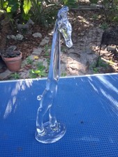 Vintage HEISEY GIRAFFE GLASS FIGURINE Turned Head picture
