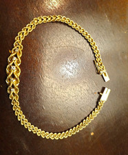 ✨ Vintage 14K Yellow Gold Triple Multi-Strand Diamond Accent Bracelet (5.5g) ✨ picture