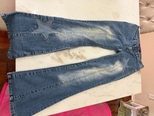 Vintage Y2K Bubblegum Star Patch Flare Jeans - Size 9/10 picture