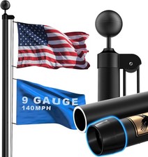 9 Gauge 25FT Flag Pole Heavy Duty Aluminum Kit with 3x5 American Flag 2.8mm picture