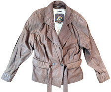 VTG Wilsons Adventure Bound MED 100% Leather Belted Jacket Thinsulate Liner Y2K picture