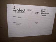 Box of 10 Allied Tube & Conduit 2.5” Rigid Aluminum 90 Degree Elbows 732346- New picture