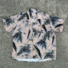 1950s JC Penneys Made In Japan Peach Hawaiian Loop collar Shirt Size Large picture