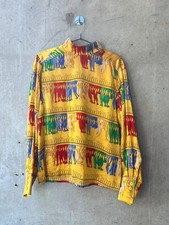 Carlisle Vintage Novelty Tassel Print Long Sleeve Blouse picture