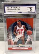 🏀Topps 2006-07 Finest Isiah Thomas Detroit Pistons #42 Refractor CCG Graded 10 picture