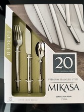 Mikasa ZENA  20 pc Forged Premium Stainless Steel Flatware Service Set 4 picture